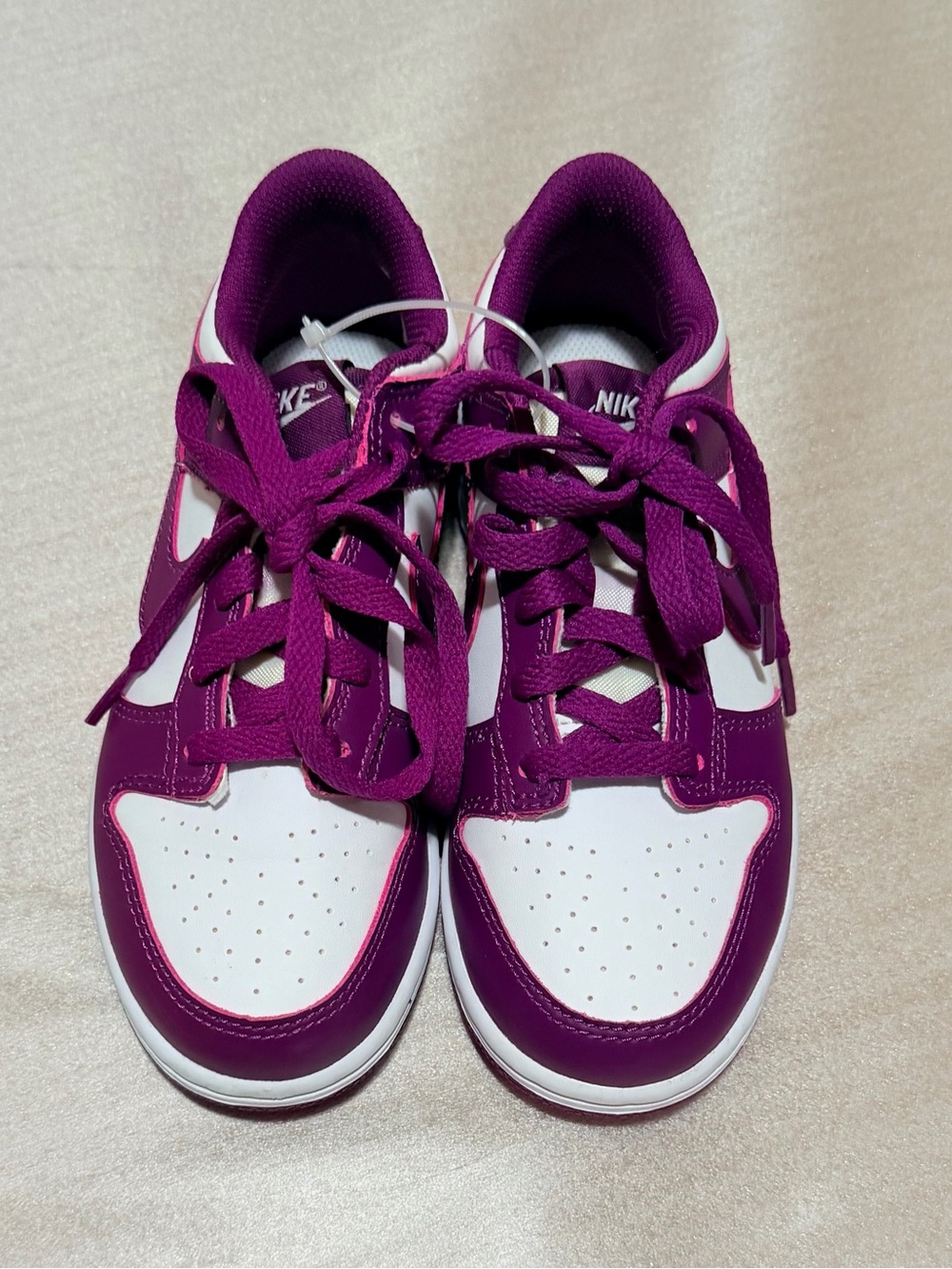 Nike Kids'  Dunk Low Shoes Purple and White